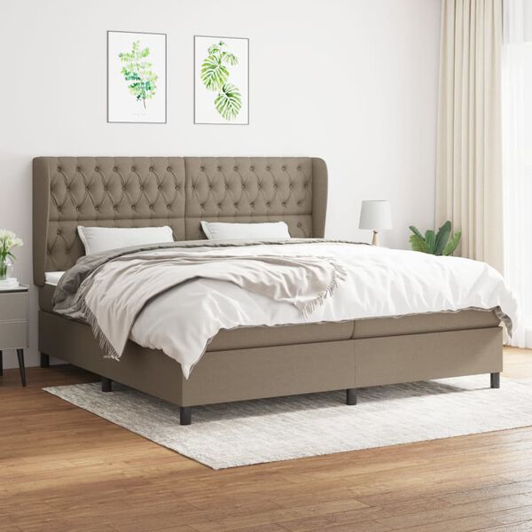 vidaXL Boxspring posteľ s matracom sivohned&yacute; 200x200 cm l&aacute;tka