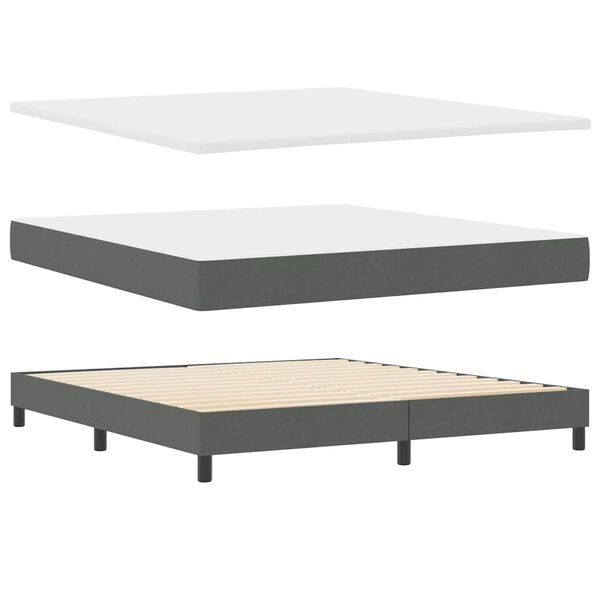 vidaXL Posteľ boxspring s matracom Tmavo šedá 180 x 200 cm látka