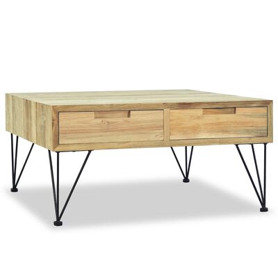 vidaXL Konferenčný stolík, 80x80x40 cm, masívne teakové drevo