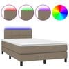 vidaXL Posteľ boxsping s matracom a LED sivohned&aacute; 120x200 cm l&aacute;tka