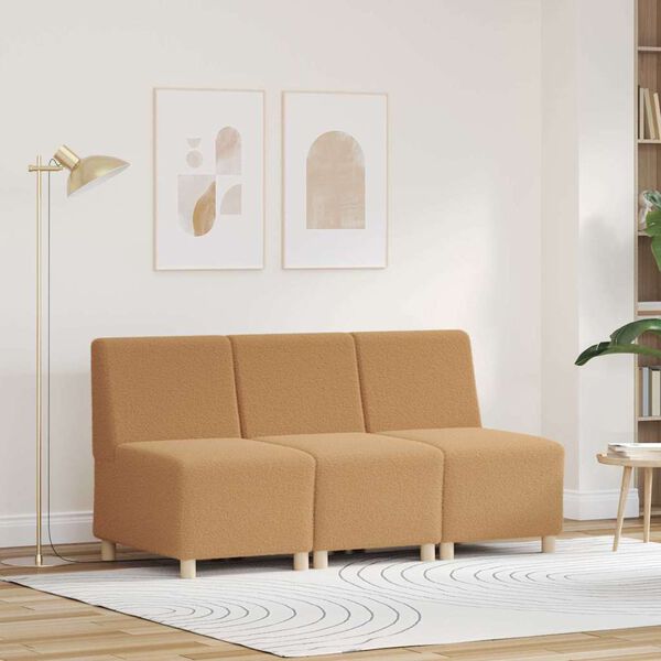 vidaXL Bezr&uacute;čkov&aacute; modul&aacute;rna sofa jednotka 3 pcs B&eacute;žov&aacute; 55 x 74 x 82 cm