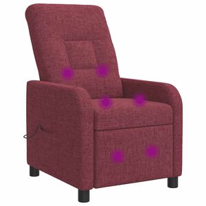 vidaXL Mas&aacute;žne relaxačn&eacute; kreslo V&iacute;no červen&eacute; L&aacute;tka