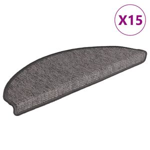 vidaXL Schodov&eacute; rohože 15 ks 65x21x4 cm b&eacute;žovo-siv&eacute; polkruhov&eacute; veľk&eacute;