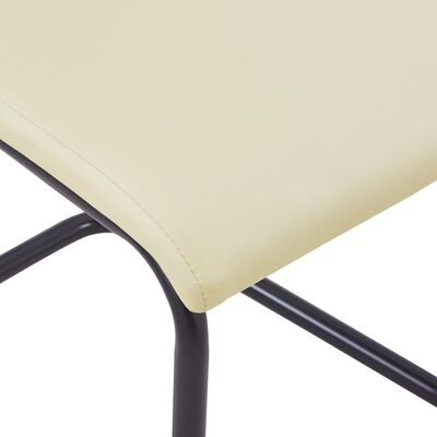 vidaXL Jedálenské stoličky, perová kostra 4 ks, kapučínové, umelá koža