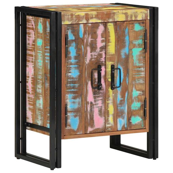 vidaXL Skriňa na topánky Čierna 30 x 30 x 40 cm Recyklovaný masív