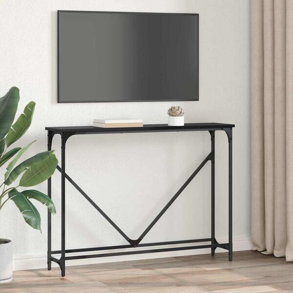 vidaXL Konzolov&yacute; st&ocirc;l Čierny dub 102 x 23 x 75 cm Kompozitn&eacute; drevo