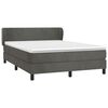 vidaXL Posteľn&yacute; r&aacute;m boxspring s matracom tmavosiv&yacute; 140x190 cm zamat