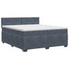 vidaXL Posteľ boxspring s matracom Tmavosiv&aacute; 200 x 200 cm Zamat