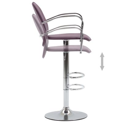vidaXL Barové stoličky s opierkami 2 ks, fialové, umelá koža