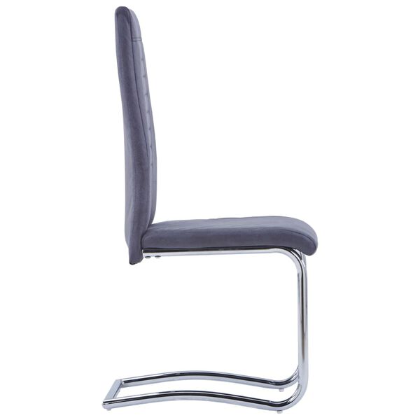 vidaXL Konzolov&eacute; jed&aacute;lensk&eacute; stoličky 2 ks siv&eacute; umel&aacute; semi&scaron;ov&aacute; koža