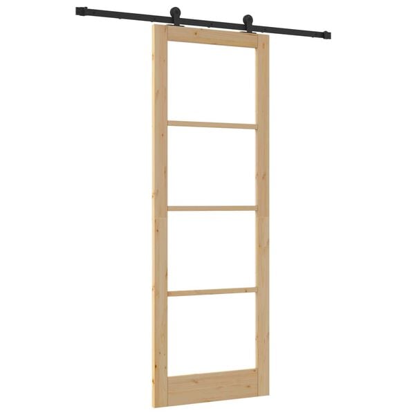 vidaXL Posuvn&eacute; dvere ORKDAL Pr&iacute;rodn&aacute; a čierna 83 x 232 cm