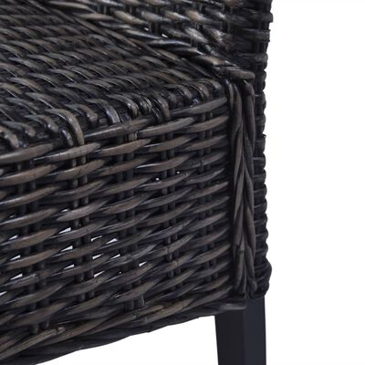 vidaXL Jedálenské stoličky 2 ks, čierne, kubu ratan a mangové drevo