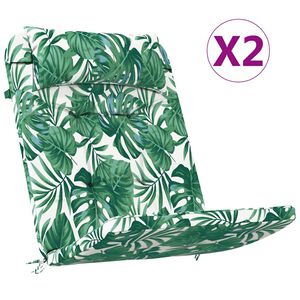 vidaXL Vank&uacute;&scaron;e na stoličky List 2 pcs Vzor listov 58 x 77 x 4,5 cm