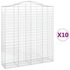 vidaXL Obl&uacute;kov&yacute; gabionov&yacute; k&ocirc;&scaron; 10ks 200x50x220/240cm pozinkovan&eacute; železo