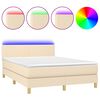 vidaXL Posteľ boxsping s matracom a LED kr&eacute;mov&aacute; 140x200 cm l&aacute;tka