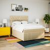 vidaXL Posteľn&yacute; r&aacute;m boxspring s matracom kr&eacute;mov&yacute; 140x200 cm l&aacute;tka