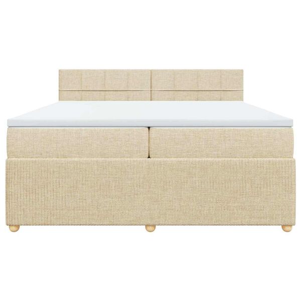 vidaXL Boxspring posteľ s matracom kr&eacute;mov&aacute; 200x200 cm l&aacute;tka