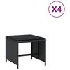 vidaXL Z&aacute;hradn&eacute; taburetky s podložkami 4ks čierne 40x40x35cm polyratan