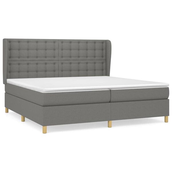 vidaXL Boxspring posteľ s matracom tmavosiv&aacute; 200x200 cm l&aacute;tka