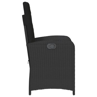 vidaXL Sklápacie záhradné stoličky 2 ks s vankúšmi čierne polyratan