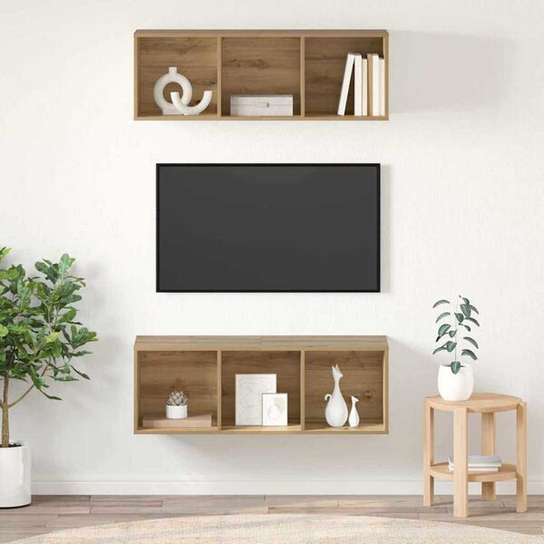 vidaXL Zostava TV skriniek 2 pcs Remeseln&yacute; dub 37 x 37 x 107 cm