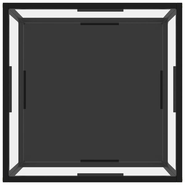 vidaXL Konferenčný stolík, priehľadný+čierny 60x60x35 cm, tvrdené sklo