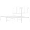 vidaXL Kovový rám postele s čelom biely 120x200 cm