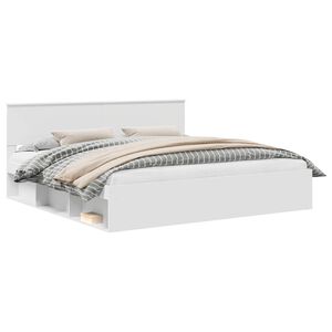 vidaXL R&aacute;m postele Biela 200 x 200 cm Mas&iacute;vne borovicov&eacute; drevo