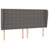 vidaXL Čelo postele so z&aacute;hybmi siv&eacute; 183x23x118/128 cm umel&aacute; koža