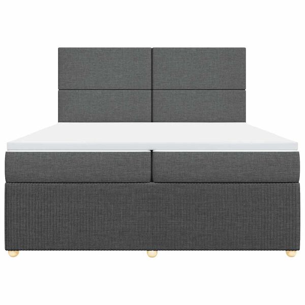 vidaXL Boxspring posteľ s matracom tmavosiv&aacute; 200x200 cm l&aacute;tka