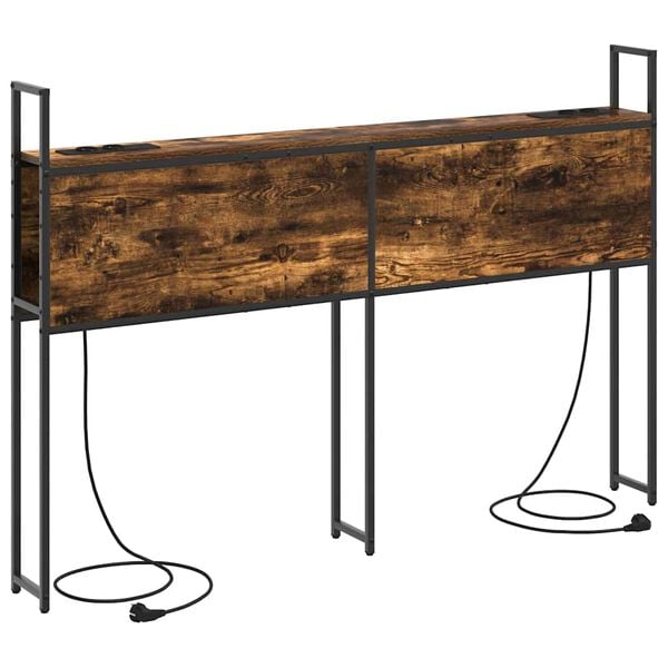 vidaXL &Uacute;ložn&aacute; čelľadka s nab&iacute;jacou stanicou Tmav&yacute; dub 153 x 15 x 98 cm