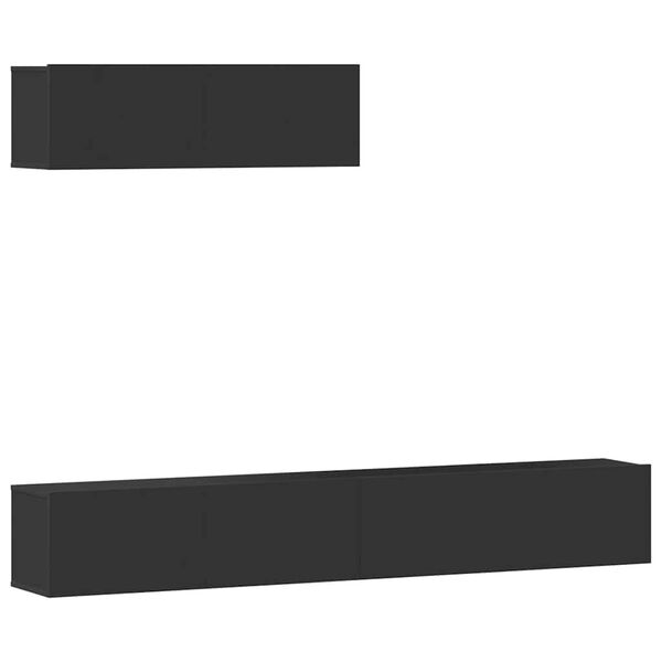 vidaXL 3-dielna s&uacute;prava TV skriniek čierna spracovan&eacute; drevo