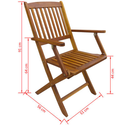 vidaXL Skladacie záhradné stoličky 2 ks, akáciový masív