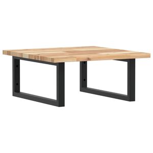 vidaXL Polica pod umývadlo nástenná oceľ a akáciový masív