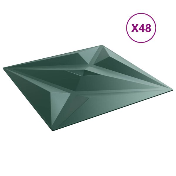 vidaXL N&aacute;stenn&eacute; panely Hviezda 48 pcs Star Zelen&yacute; 50 x 50 cm XPS Pena