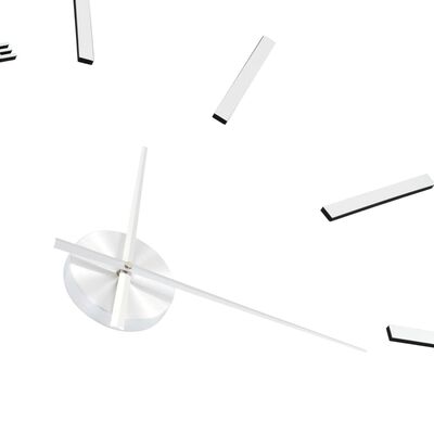 vidaXL 3D nástenné hodiny s moderným dizajnom 100 cm XXL strieborné
