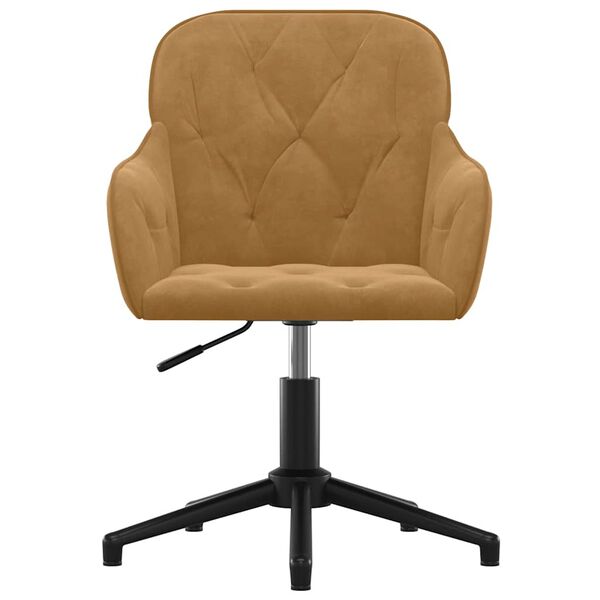vidaXL Otočná kancelárska stolička hnedá zamatová