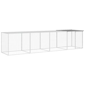 vidaXL Klietka pre kurčat&aacute; strecha bledosiv&aacute; 403x98x90 cm poz. oceľ