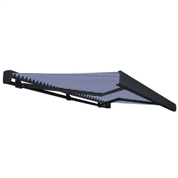 vidaXL Motorizovaná kazetová markíza 350x250 cm modrá a biela