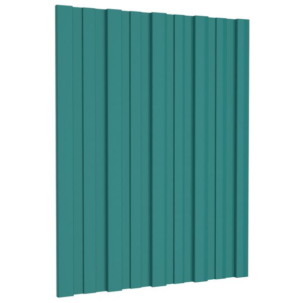 vidaXL Stre&scaron;n&yacute; panel 12 pcs Zelen&aacute; 60 x 45 cm Pozinkovan&aacute; oceľ