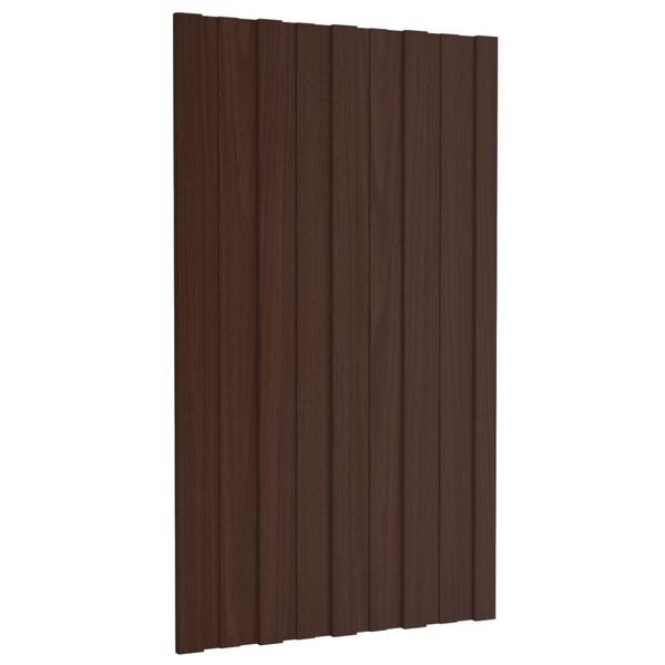 vidaXL Stre&scaron;n&eacute; panely 12 ks pozinkovan&aacute; oceľ hned&eacute; 80x45 cm