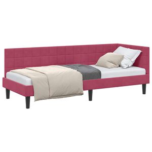 vidaXL Rohov&yacute; r&aacute;m postele V&iacute;no červen&eacute; 80 x 200 cm Zamat