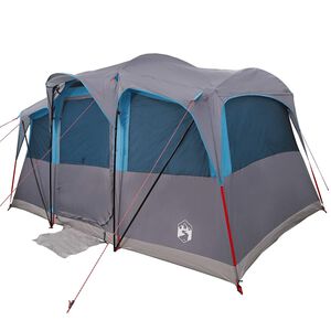 vidaXL Rodinn&yacute; stan Modr&aacute; a &scaron;ed&aacute; 435 x 255 x 216 cm Polyester a oceľ