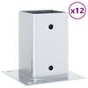 vidaXL Podnože stĺpikov &scaron;tvorcov&eacute; 12 ks Strieborn&aacute; 81x81 mm