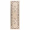 vidaXL Beh&uacute;ň na koberce FLORNES Tkan&yacute; Ecru vzor 67 x 150 cm PP 7 mm