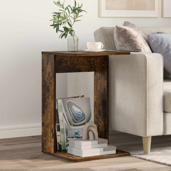 vidaXL Bočn&yacute; st&ocirc;l Dymov&aacute; dub 40 x 38 x 62,5 cm Kompozitn&eacute; drevo