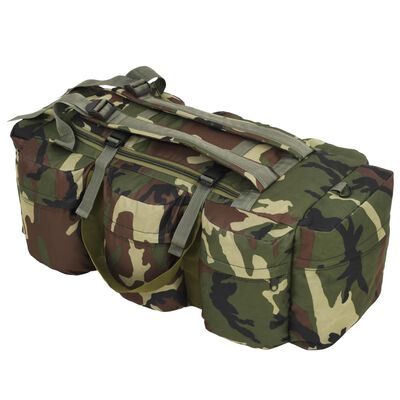 vidaXL Športová taška 3 v 1, army štýl 90 l, maskáčová