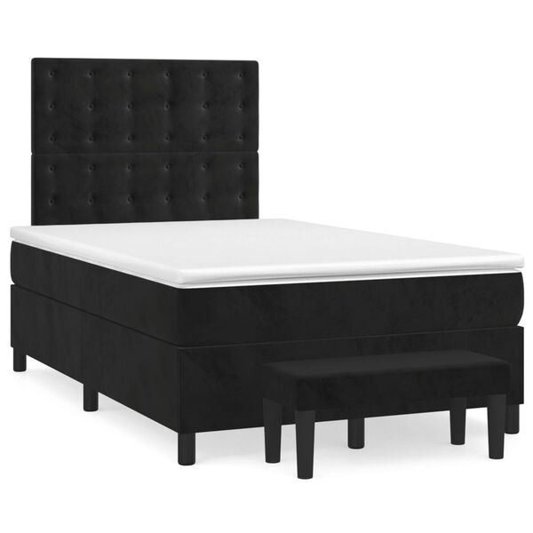 vidaXL Boxspring posteľ s matracom čierna 120x190 cm zamat