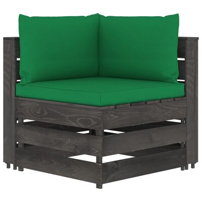 vidaXL 8-dielna sedacia súprava s podložkami, sivá, impregnované drevo