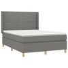 vidaXL Boxspring posteľ s matracom tmavosiv&aacute; 140x200 cm l&aacute;tka